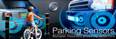 BMW Parking Sensors, front, rear, both in BMWo and visual formats